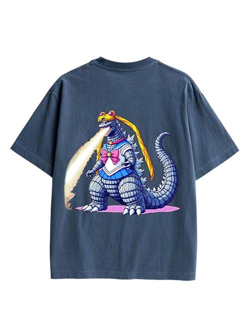 Sailor Godzilla Double Sided Print Washed TShirt