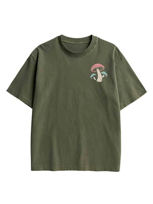 Mushroom Mindscape Double Sided Print Washed TShirt