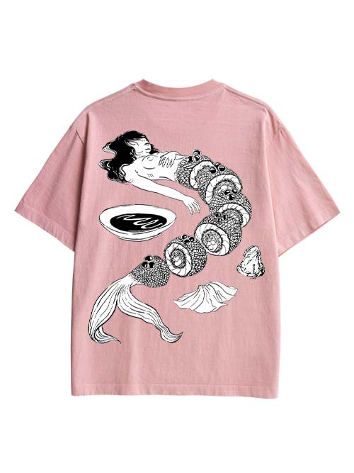 Human Sushi Slices  Double Sided Print Washed TShirt
