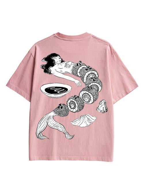 Human Sushi Slices  Double Sided Print Washed TShirt