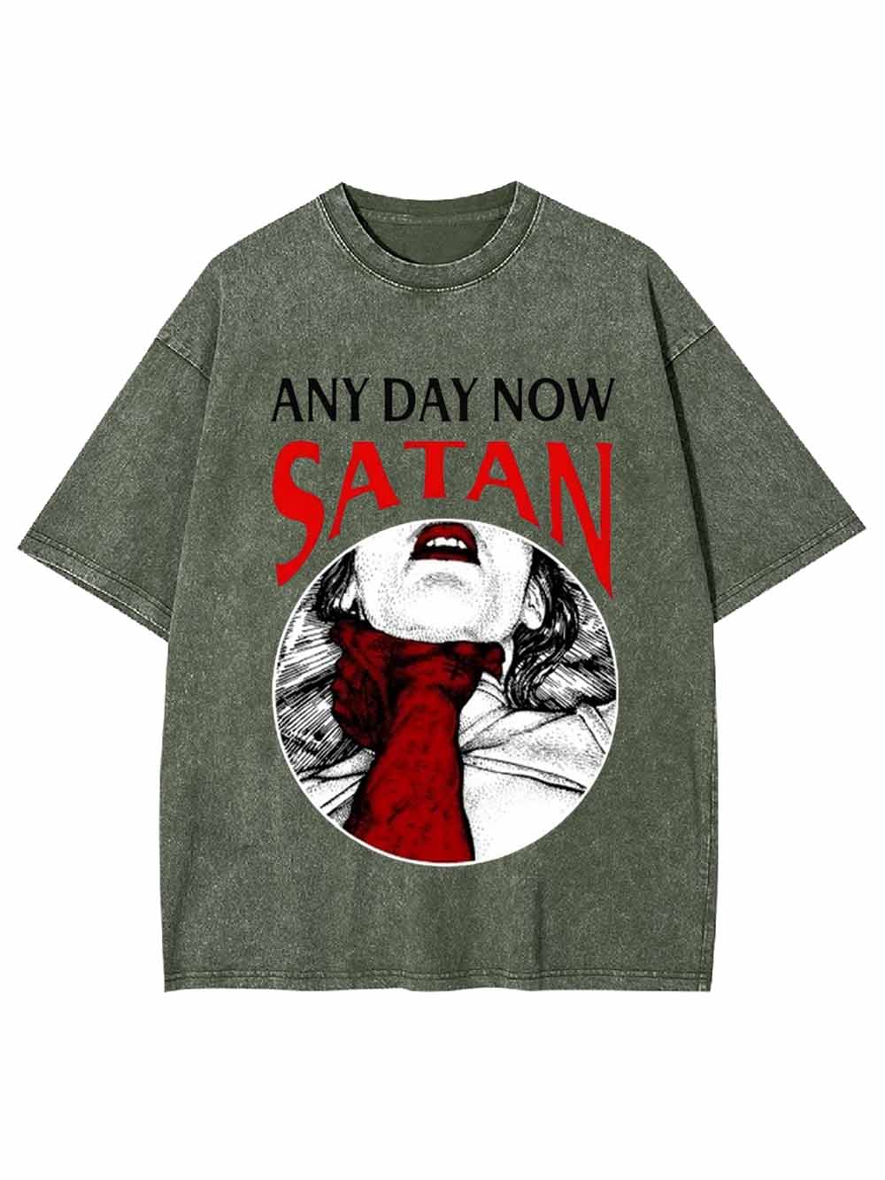 ANY DAY NOW SATAN Washed Tshirt