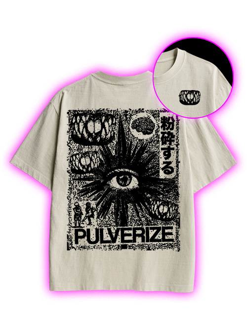 Pulverize Double Sided Print Washed TShirt