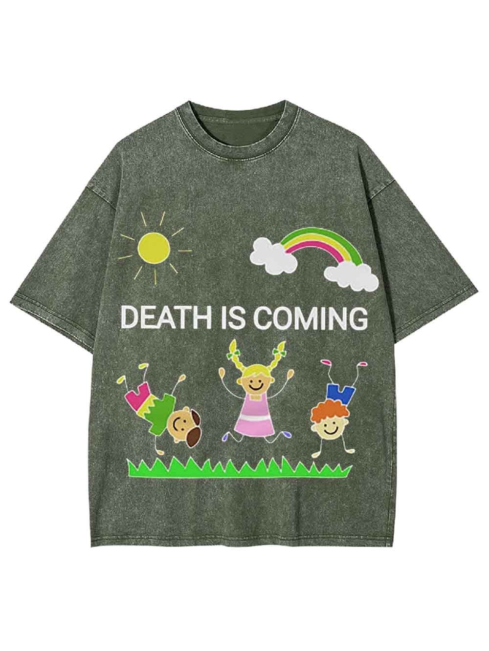Death Is Coming Washed Tshirt