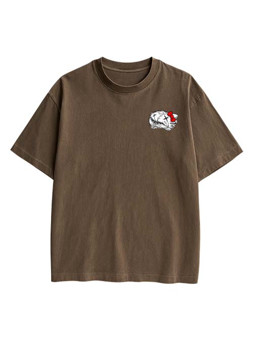 Tomie And Hello Kitty Double Sided Print Washed TShirt