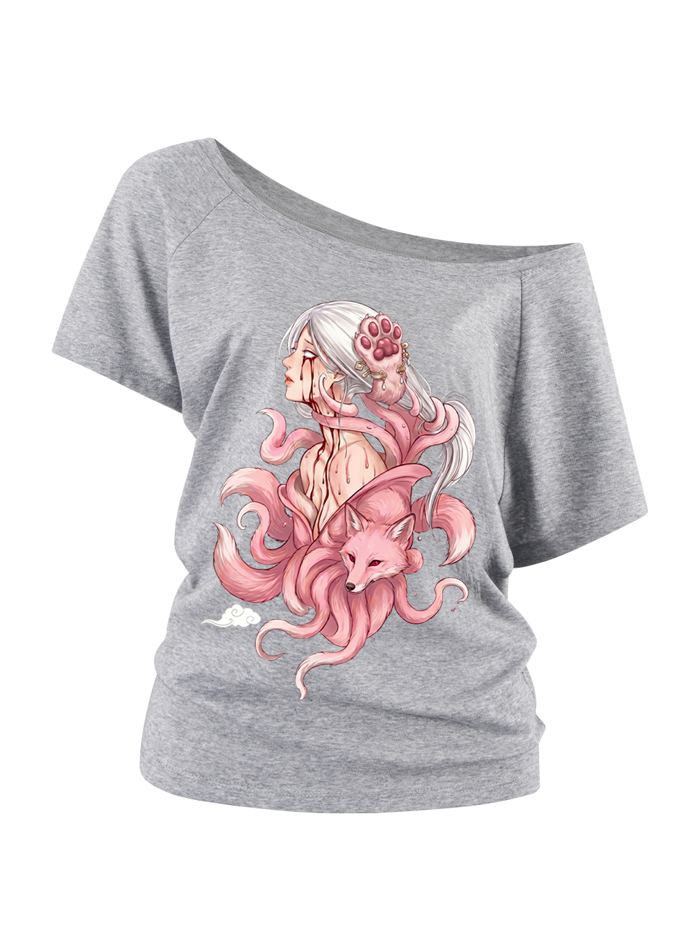 NINE-TAILED FOX GODDESS OFF SHOULDER TSHIRT
