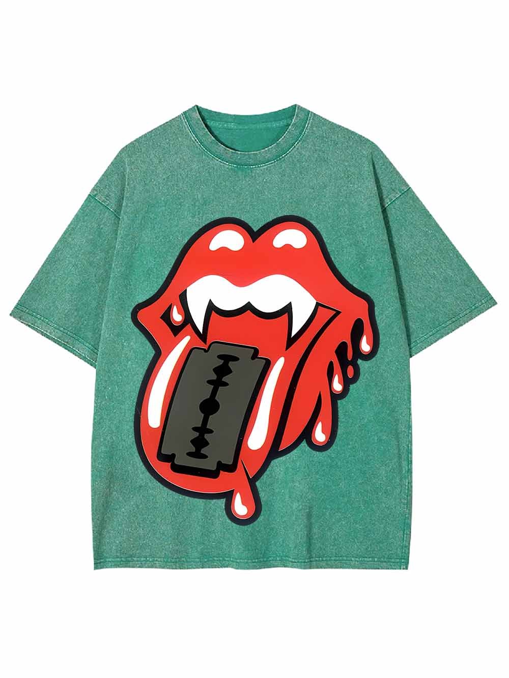 LIPS OF ROCK WASHED TSHIRT