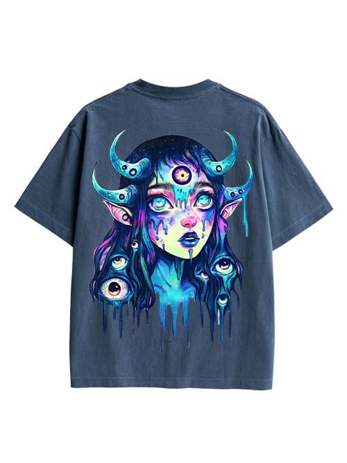 Celestial Visionary Double Sided Print Washed TShirt