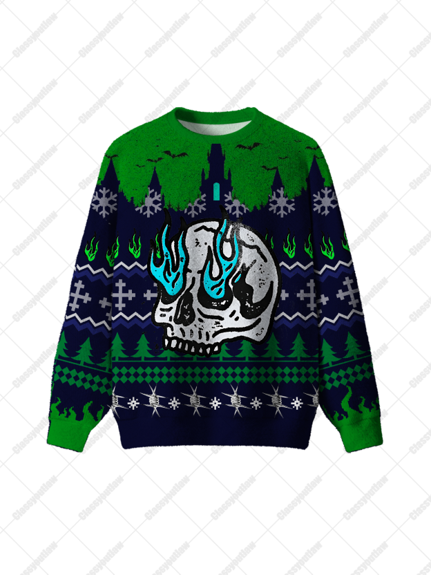 Eerie Skull UGLY CHRISTMAS SWEATSHIRT