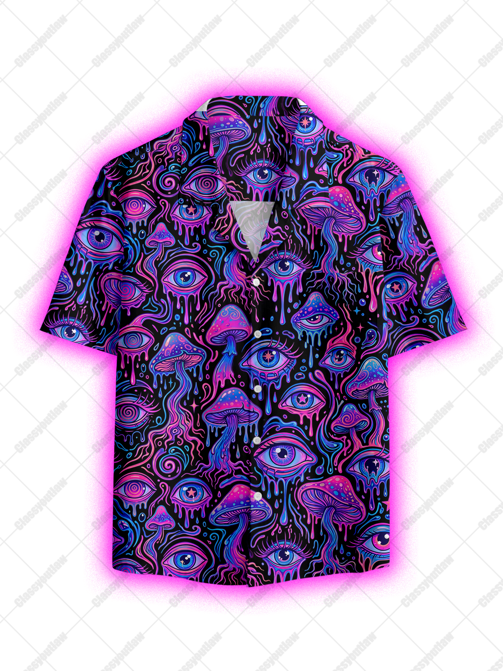 MUSHROOM EYES BUTTON UP POCKET SHIRT