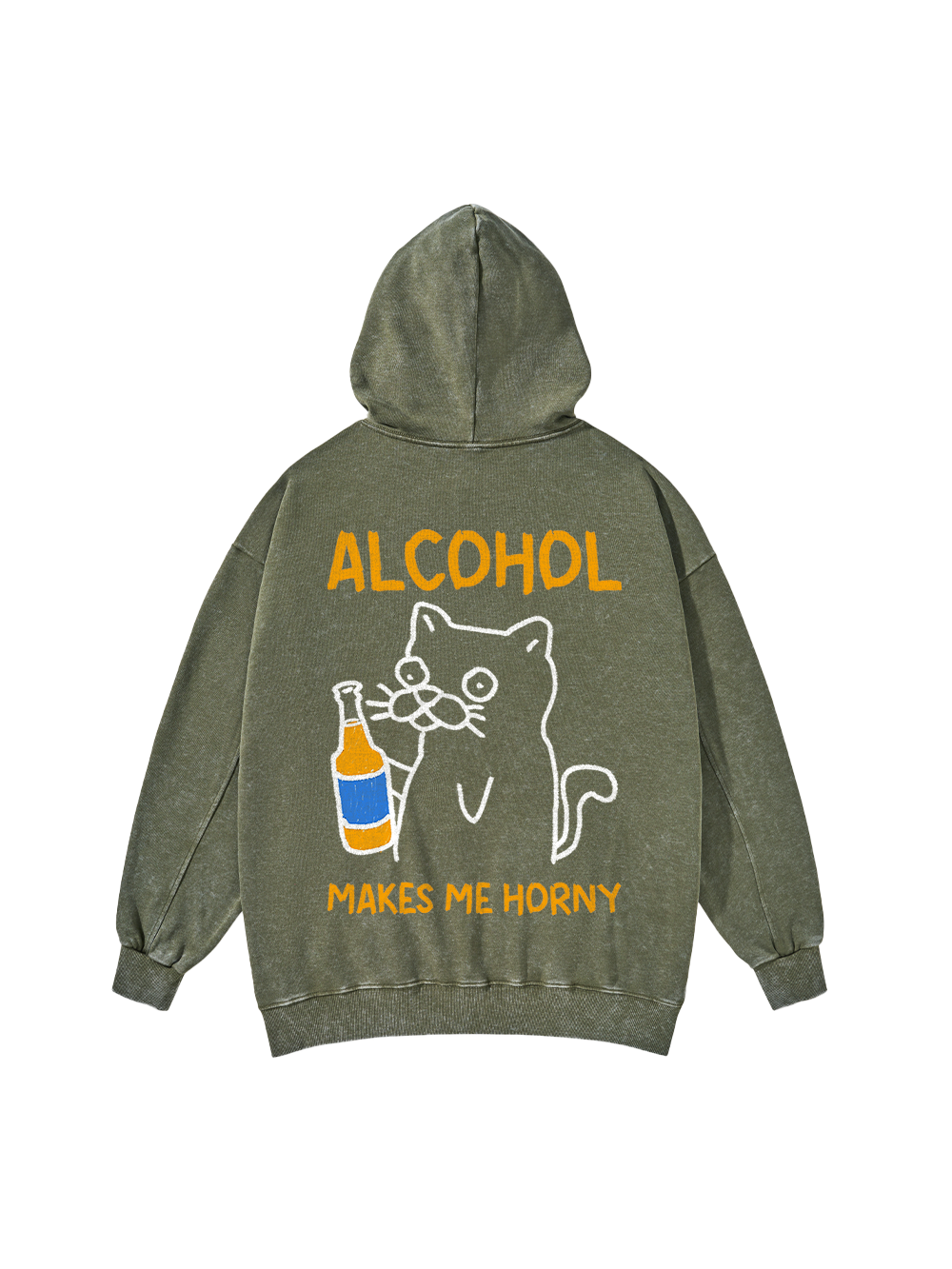 ALCOHOL MAKES ME HORNY WASHED HOODIE
