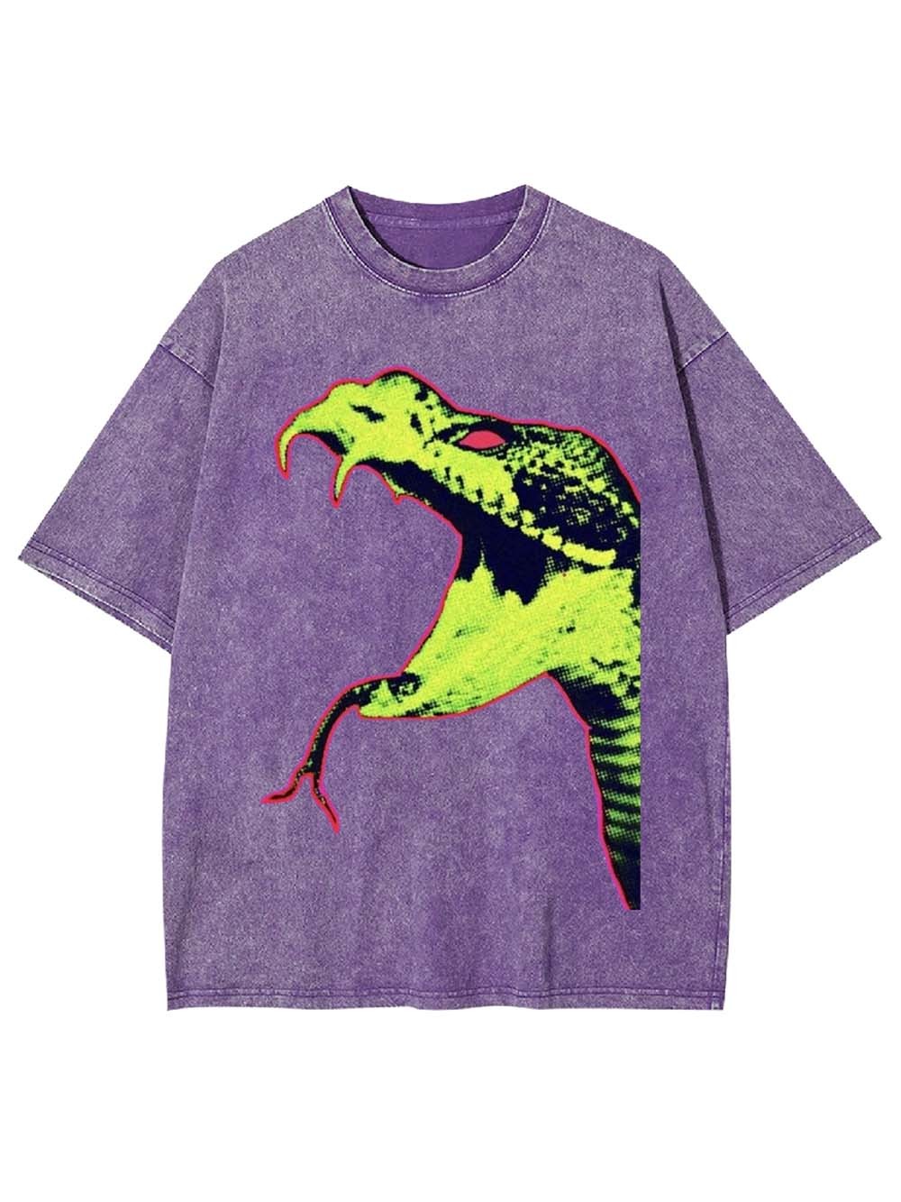 Neon Snake Head Washed Tshirt