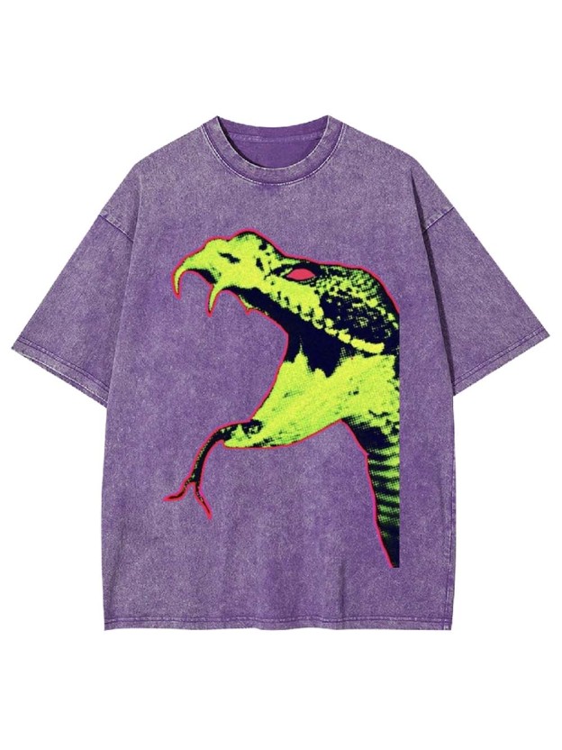 Neon Snake Head Washed Tshirt