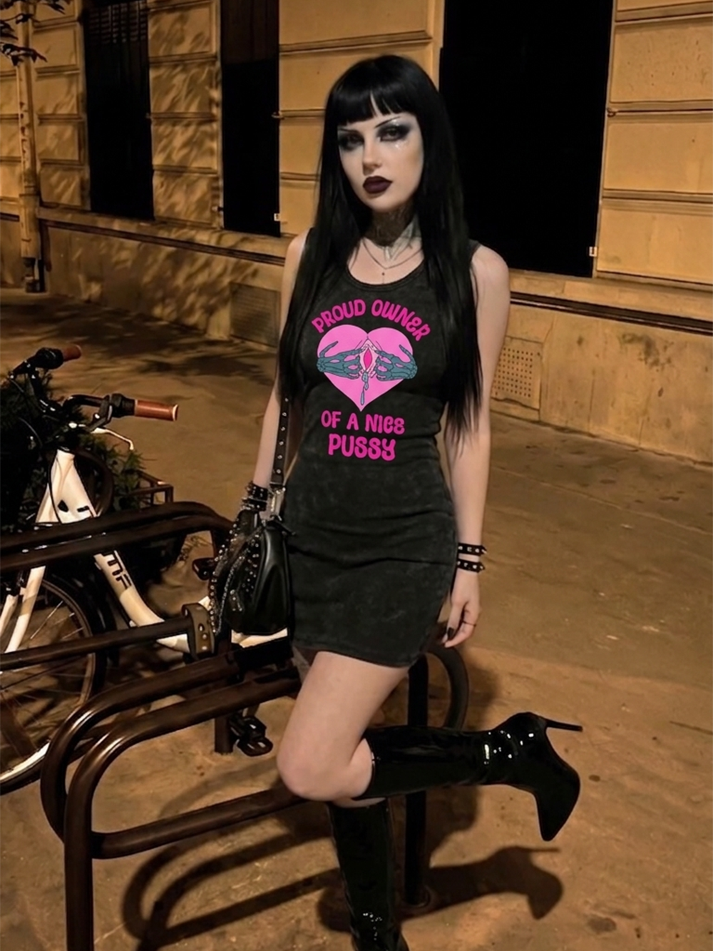 PROUD OWNER OF A NICE PUSSY VINTAGE BODYCON TANK DRESS
