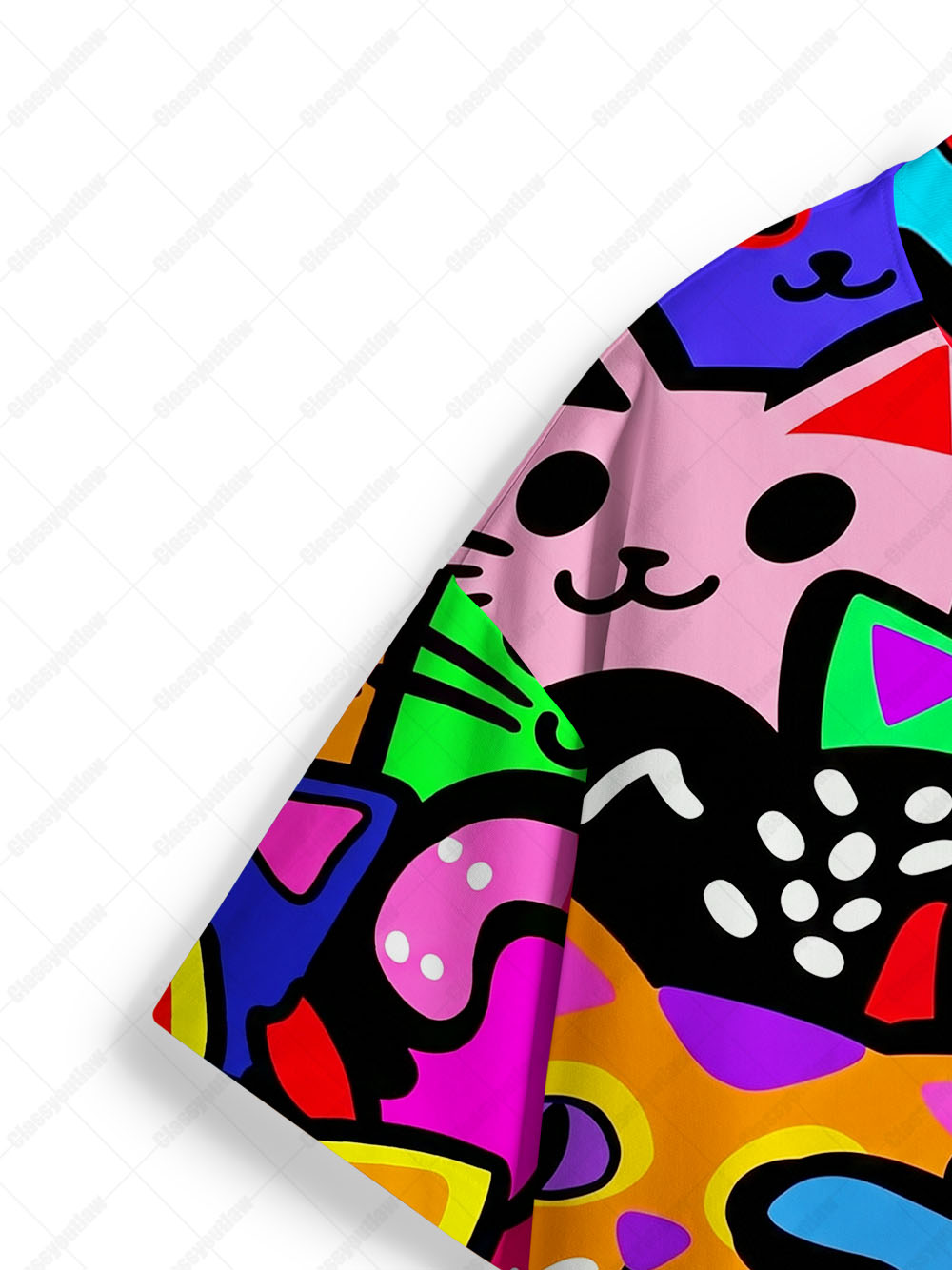 NEON GRAFFITI CATS ECO OVERSIZED GRAPHIC TEES