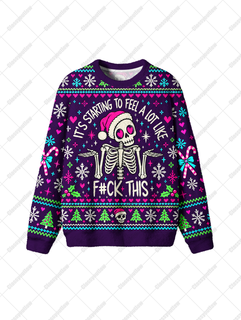 SKULL CHRISTMAS UGLY CHRISTMAS SWEATSHIRT