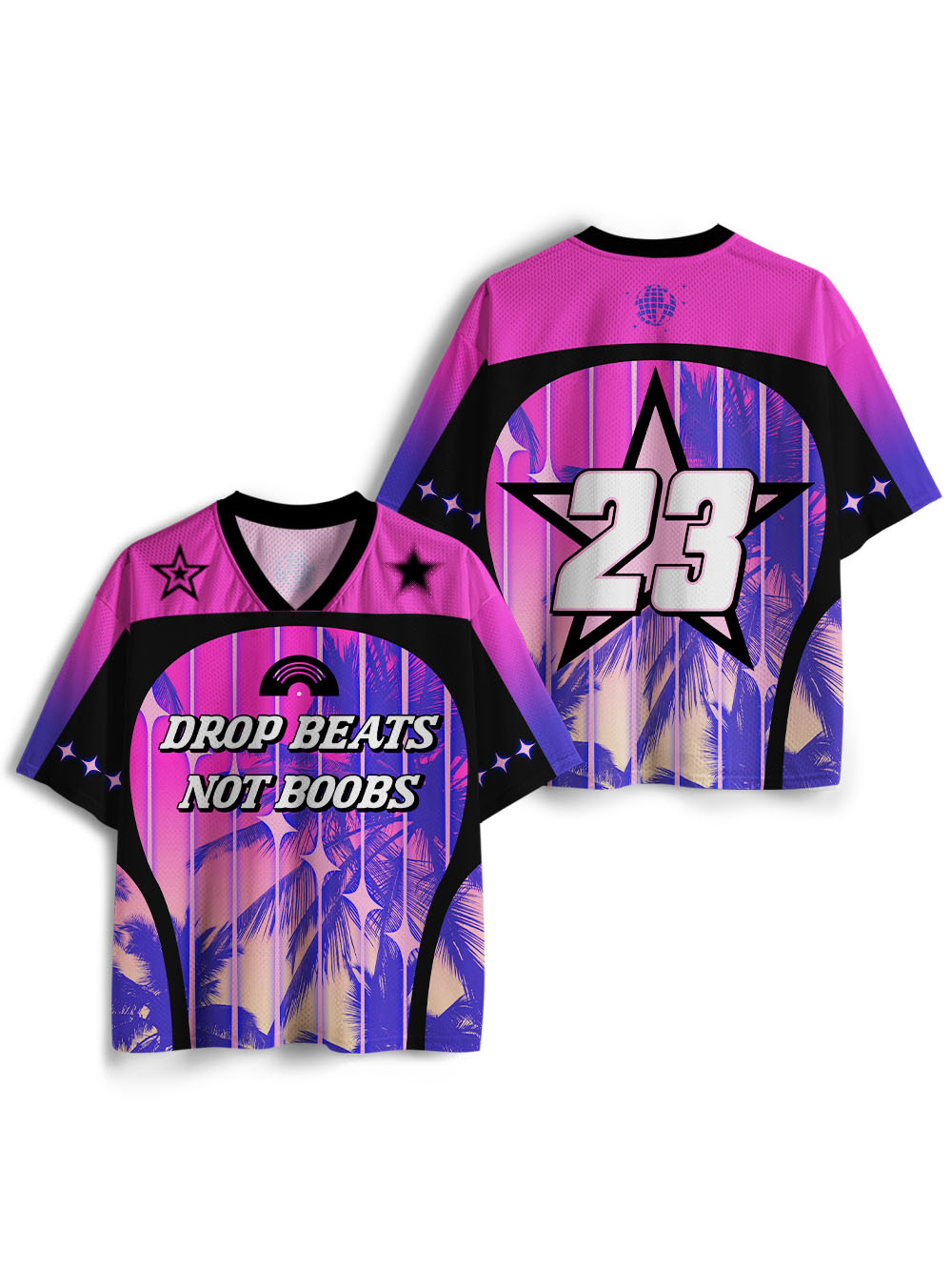 DROP BEATS NOT BOOBS Mesh Jersey