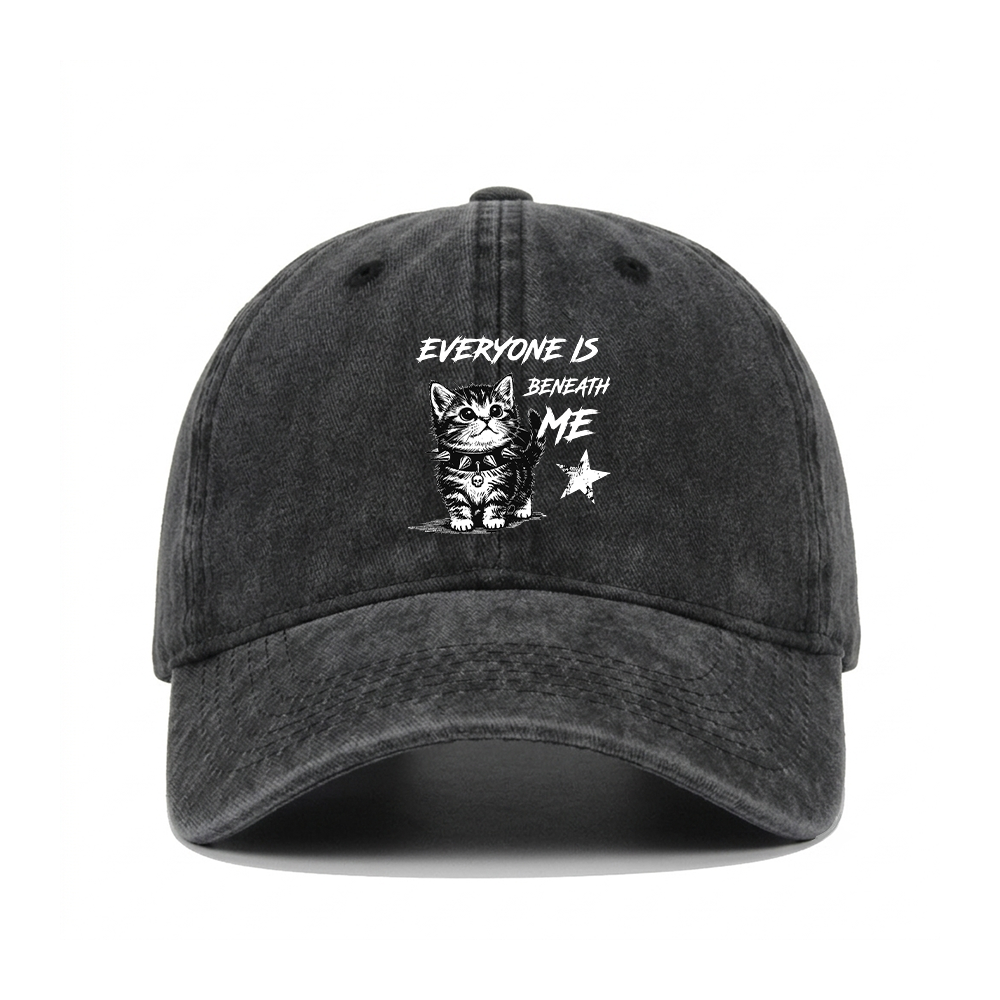 EVERYONE IS BENEATH ME WASHED VINTAGE BASEBALL CAP