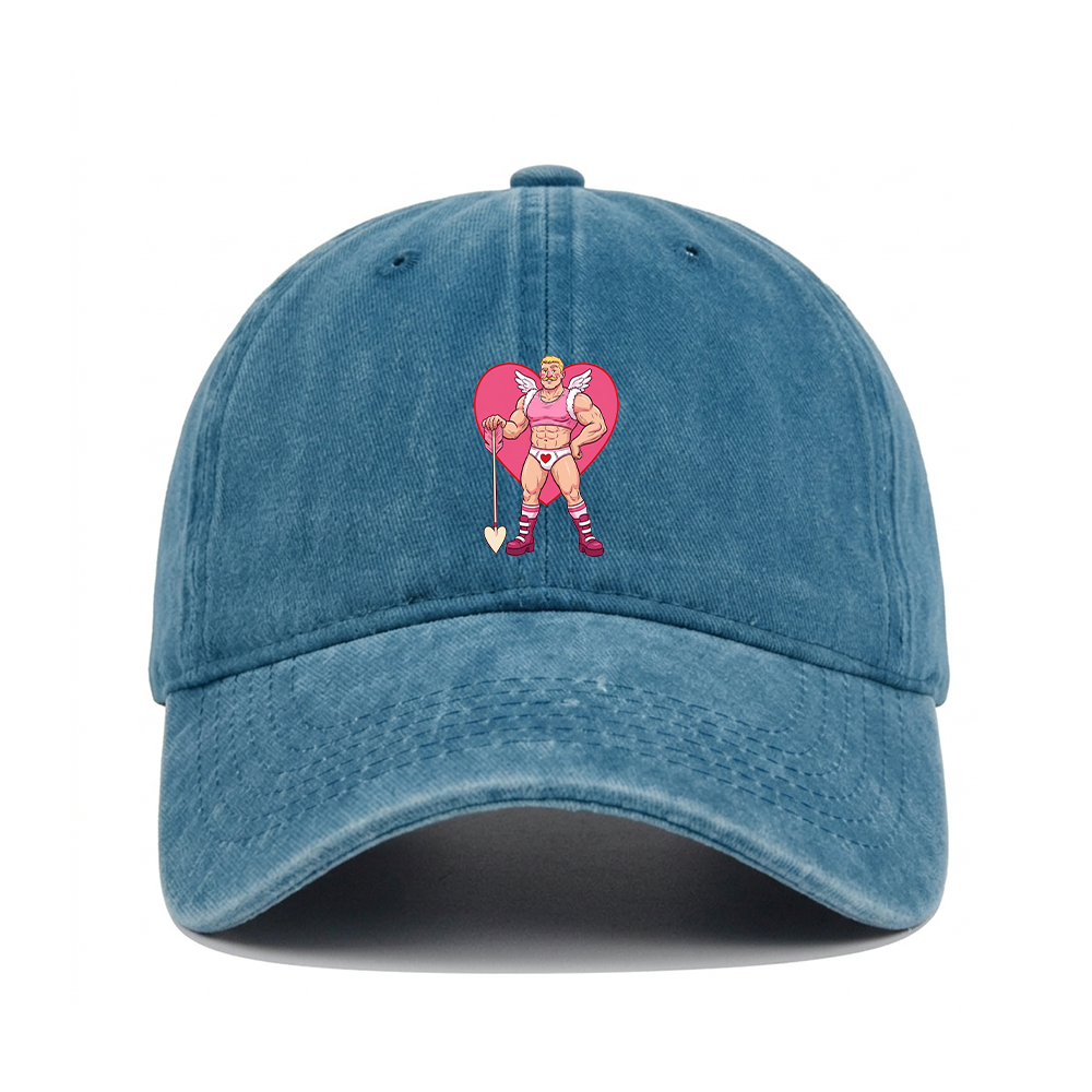 MUSCULAR CUPID WASHED VINTAGE BASEBALL CAP