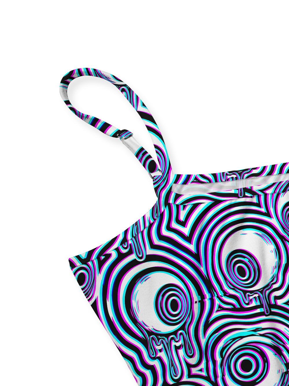 HYPNO WAVE FULL-PRINT SPAGHETTI-STRAP TOP