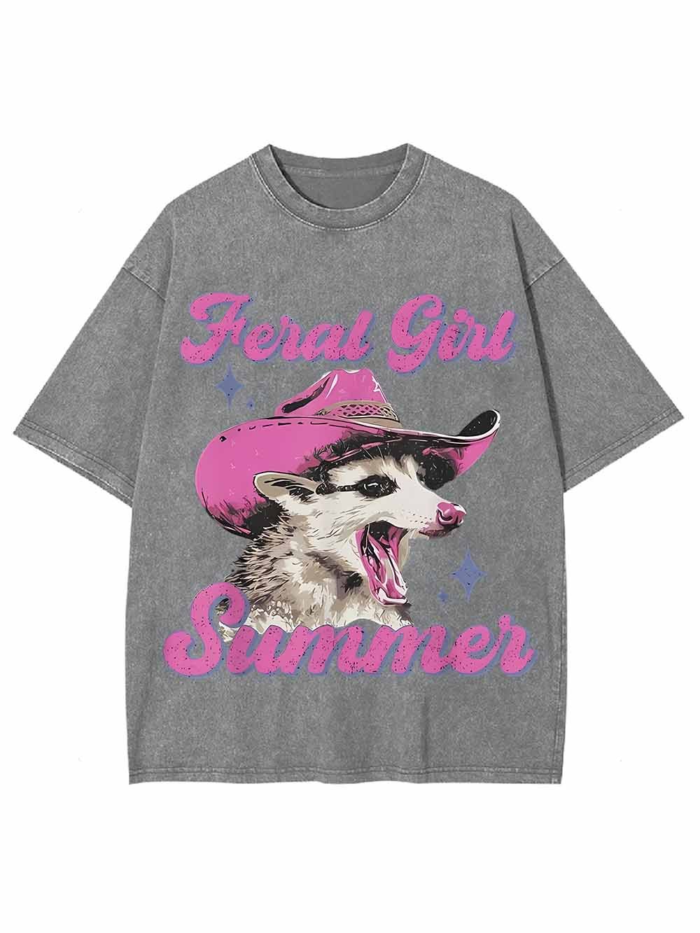 SUMMER FIORAL GIRL WASHED TSHIRT