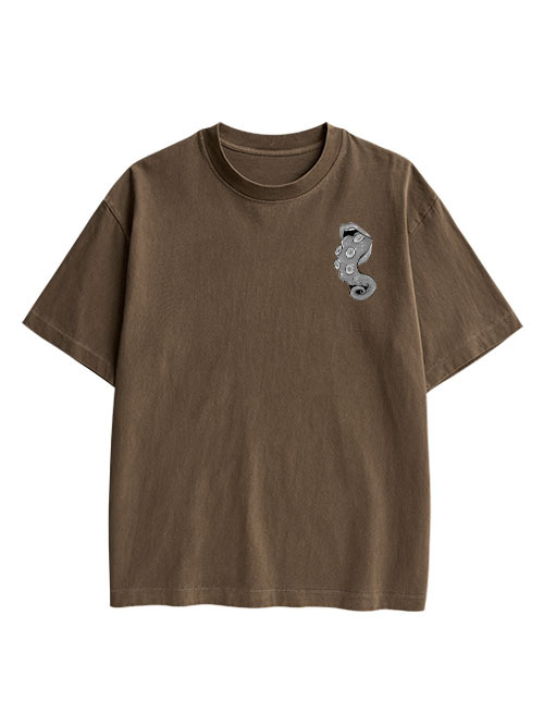 Tentacle Double Sided Print Washed TShirt