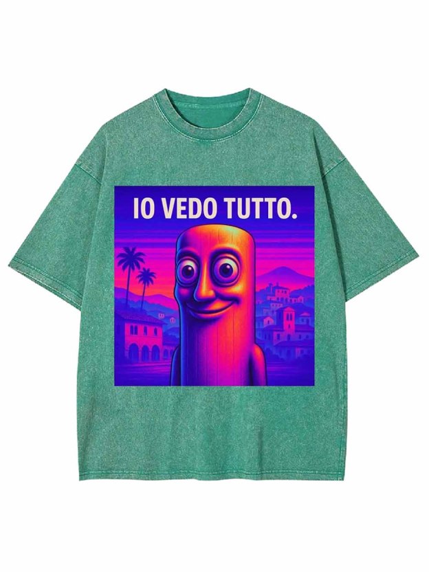 IO VEDO TUTTO WASHED TSHIRT