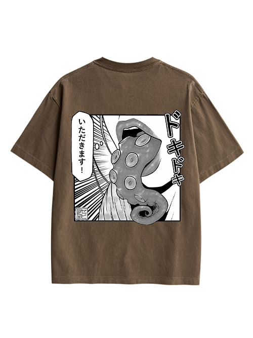 Tentacle Double Sided Print Washed TShirt