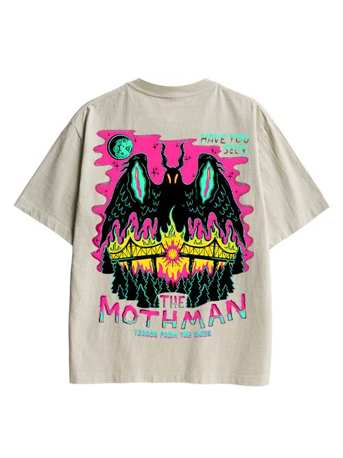 Mothman Double Sided Print Washed TShirt