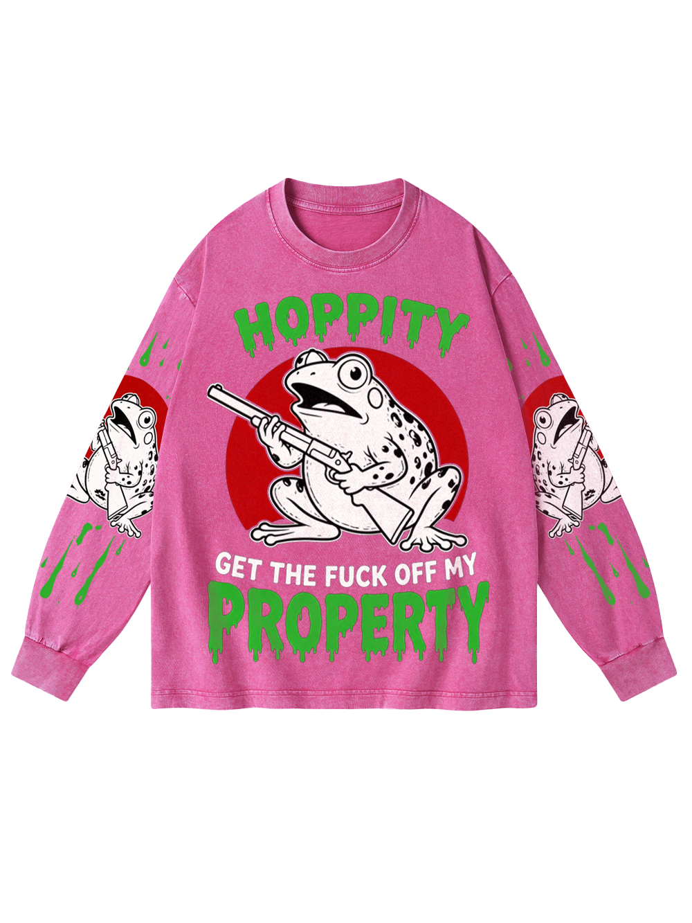 ANGRY FROG WASHED LONG-SLEEVE GRAPHIC TSHIRT