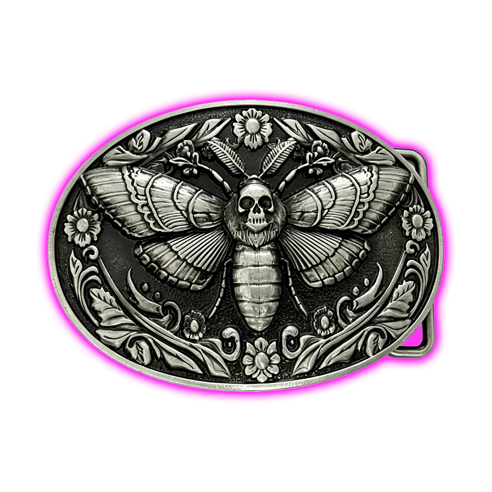 CLO MOTH SKULL BELT BUCKLE