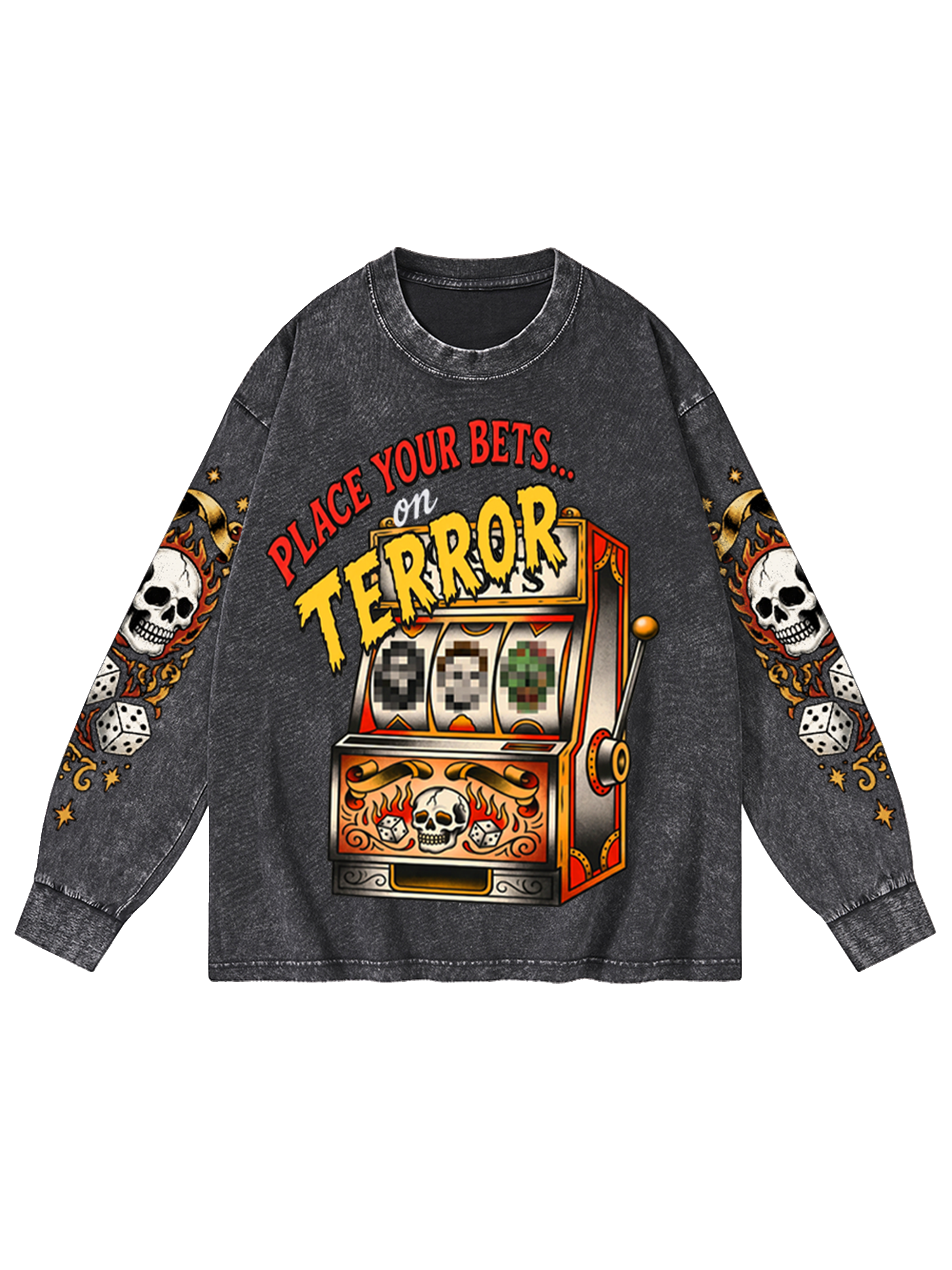 TERROR SLOTS WASHED LONG-SLEEVE GRAPHIC TSHIRT