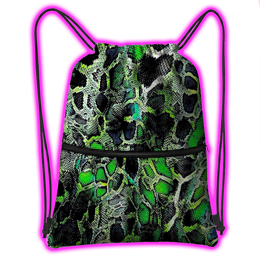 GREEN SNAKESKIN CLO BACKPACK