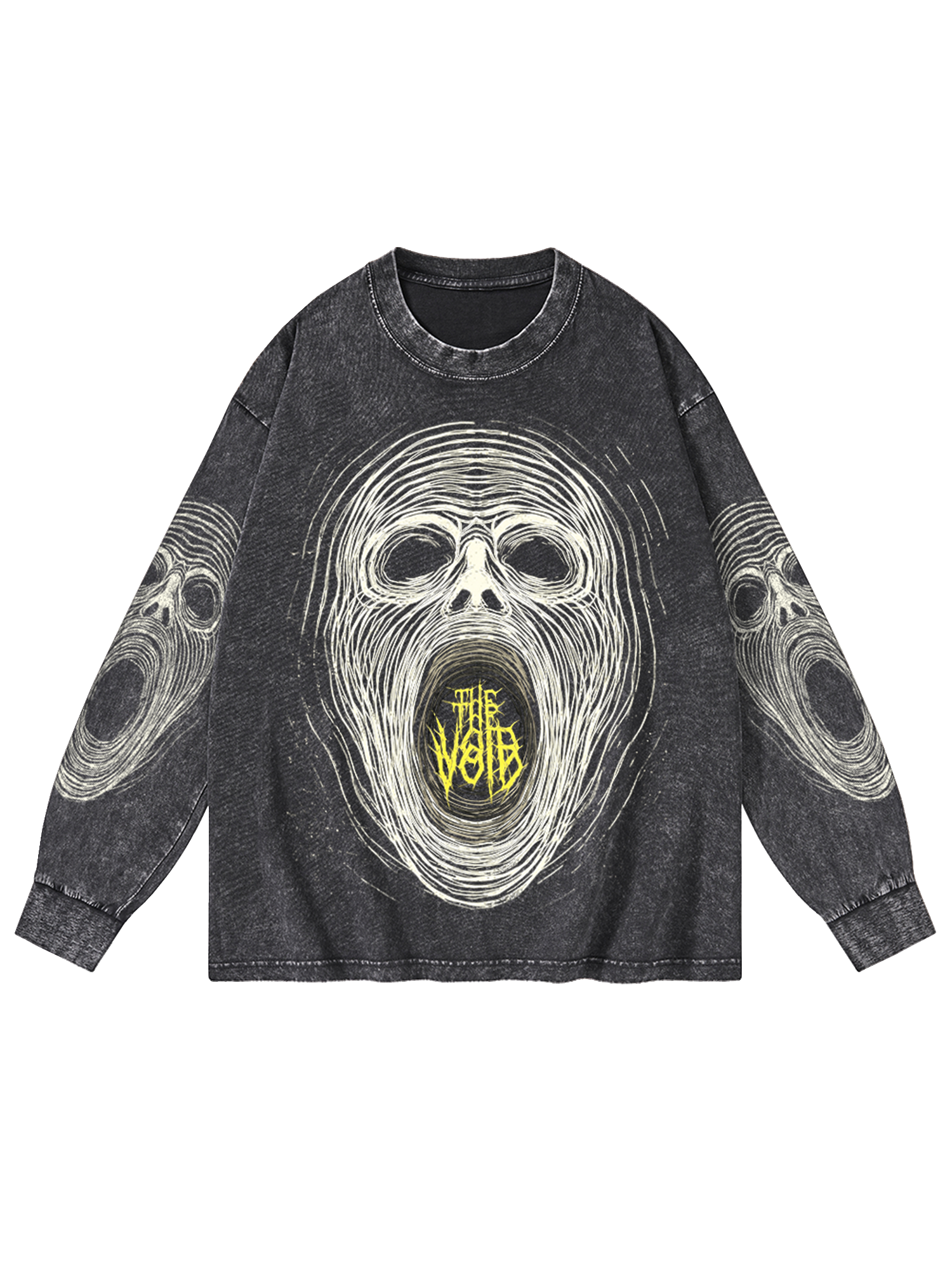 DARK ABYSS WASHED LONG-SLEEVE GRAPHIC TSHIRT