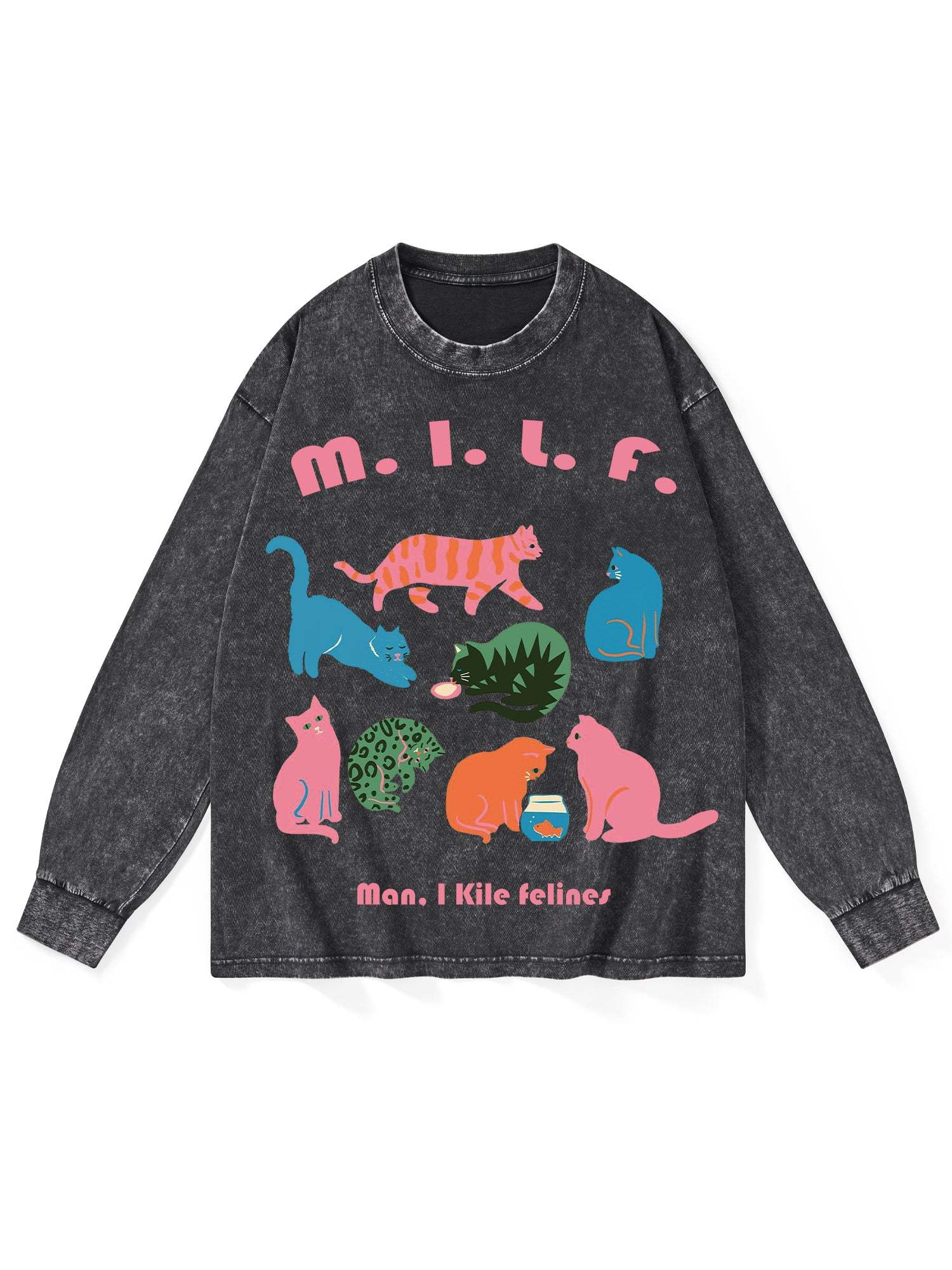 Milf Washed Long-Sleeve Tshirt-ClassyOutlaw