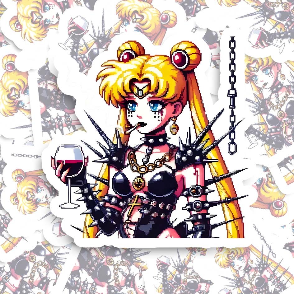 Punk Moon Sticker-ClassyOutlaw Sale