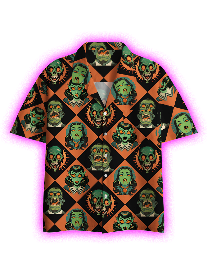 Monster Mash Button Up Pocket Shirt-ClassyOutlaw Sale
