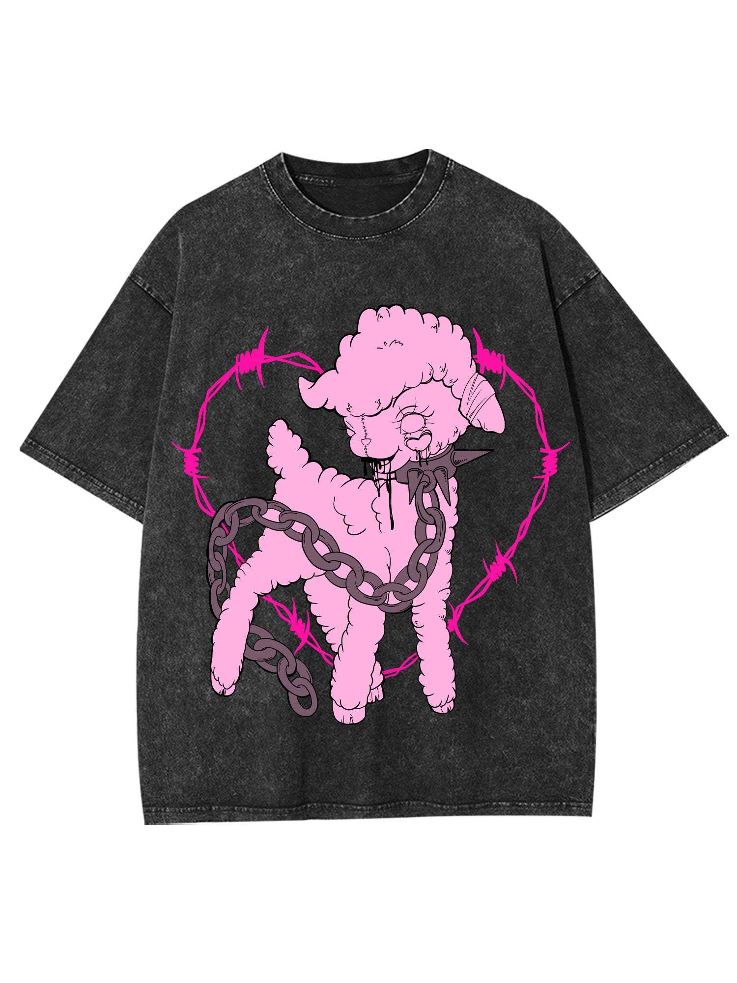 Pink Slaughter Washed Tshirt-ClassyOutlaw Sale