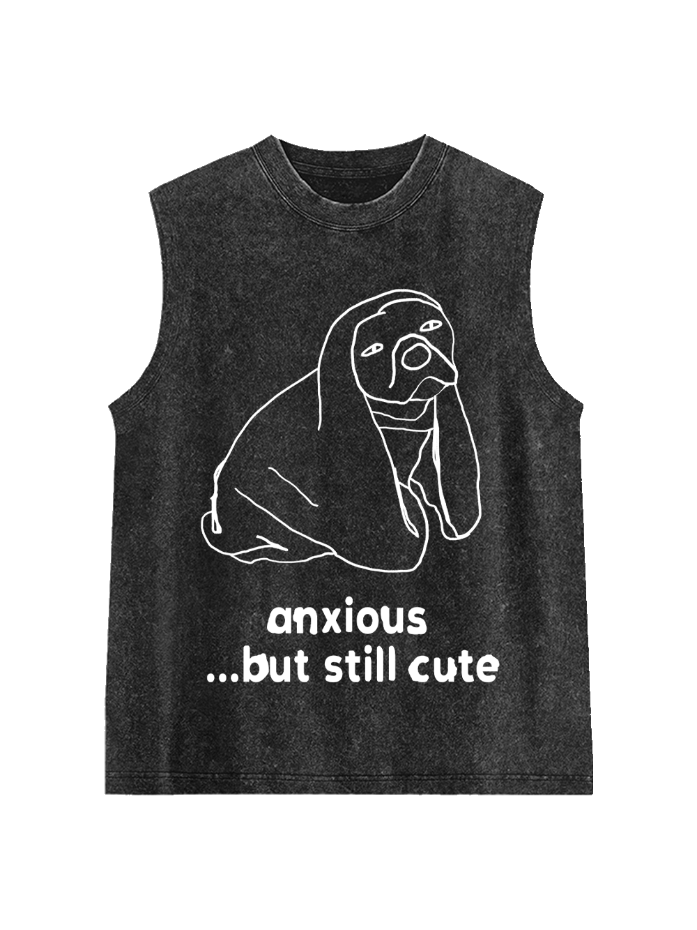 Anxious but Cute Washed Tank Top-ClassyOutlaw Sale