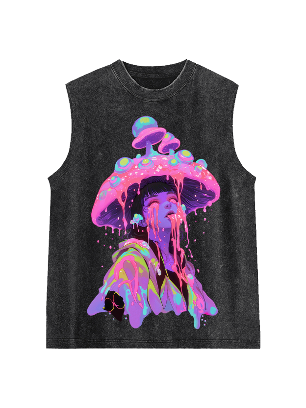 Mushroom Dreamscape Washed Tank Top