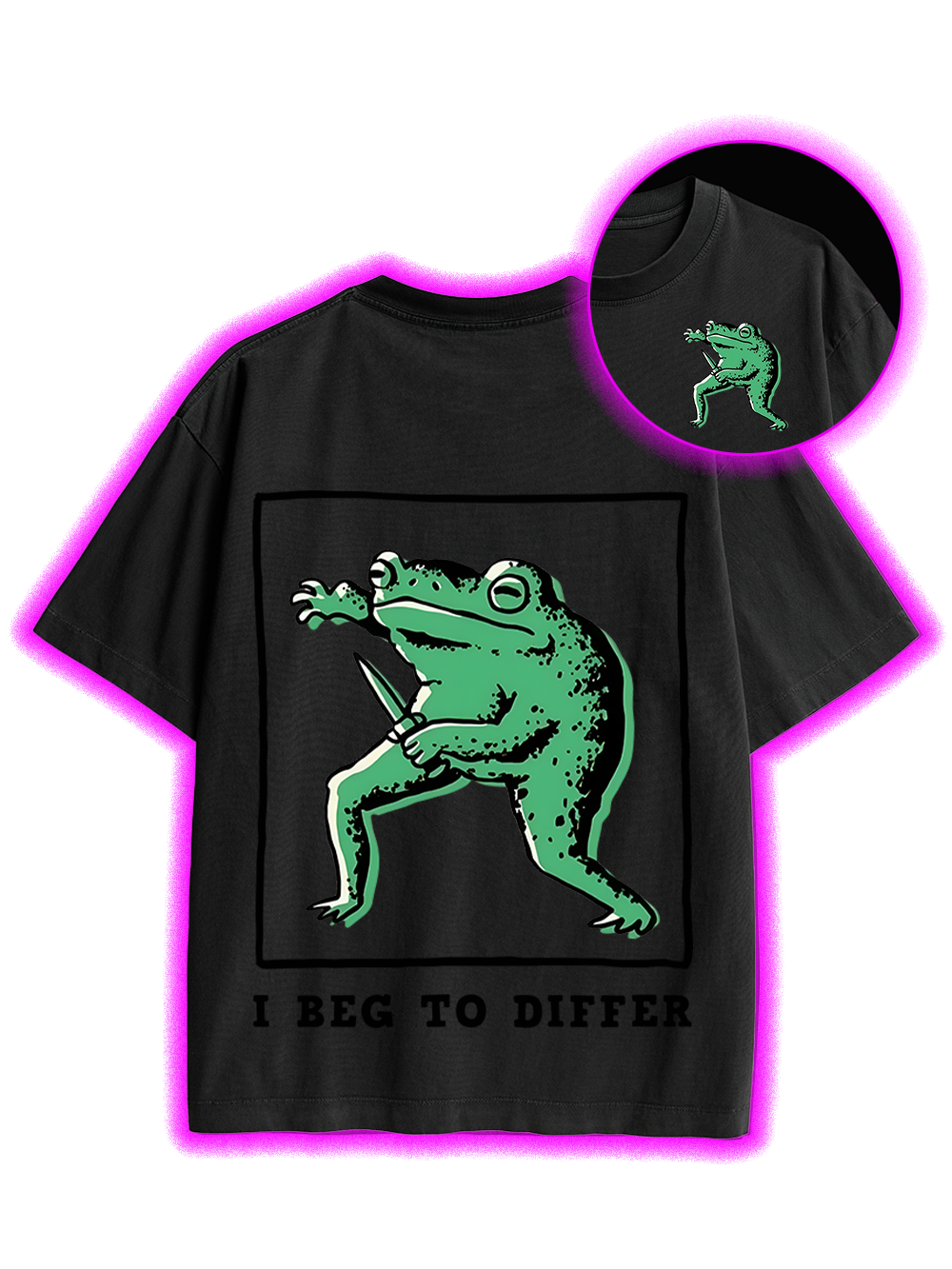 I BEG TO DIFFER DOUBLE SIDED PRINT WASHED TSHIRT
