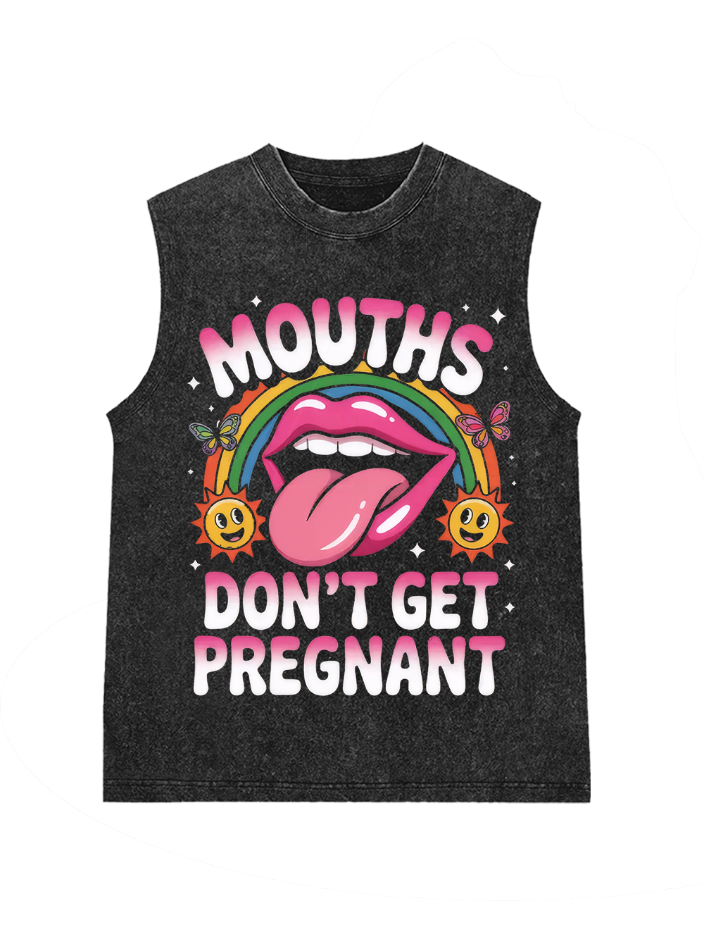 DON'T GET PREGNANT WASHED TANK TOP
