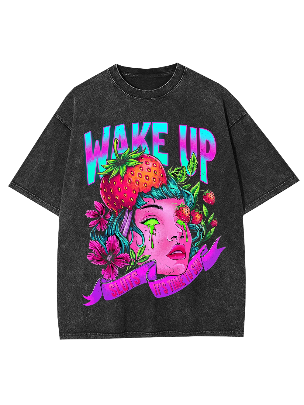 WAKE UP WASHED TSHIRT