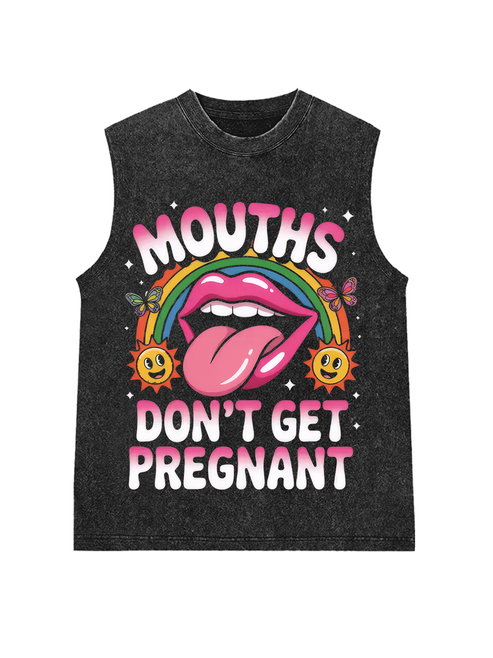 DON'T GET PREGNANT WASHED TANK TOP