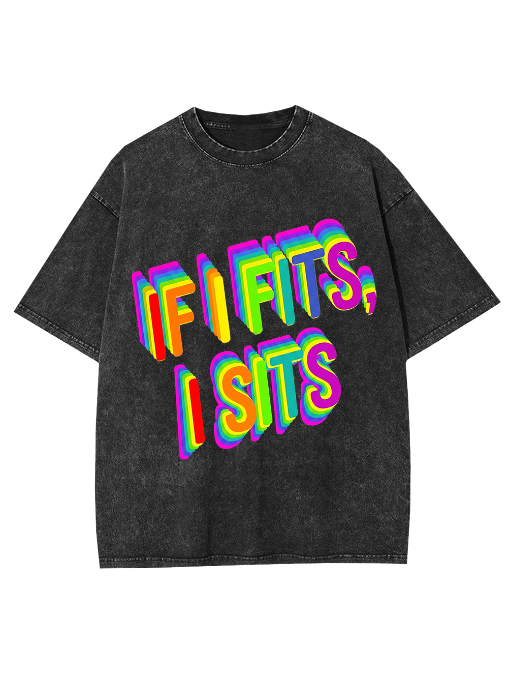 IF I FITS, I SITS WASHED TSHIRT