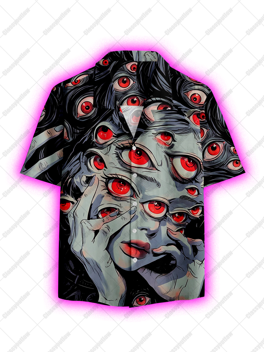 THOUSAND EYES GAZE BUTTON UP POCKET SHIRT
