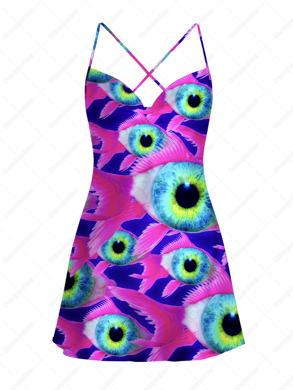 THE FORBIDDEN SERIES SATIN CROSS BACK MINI DRESS