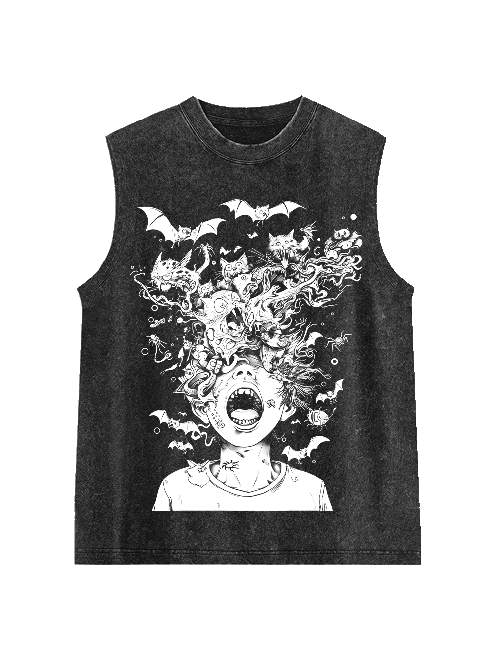 Chaotic Nightmare Washed Tank Top