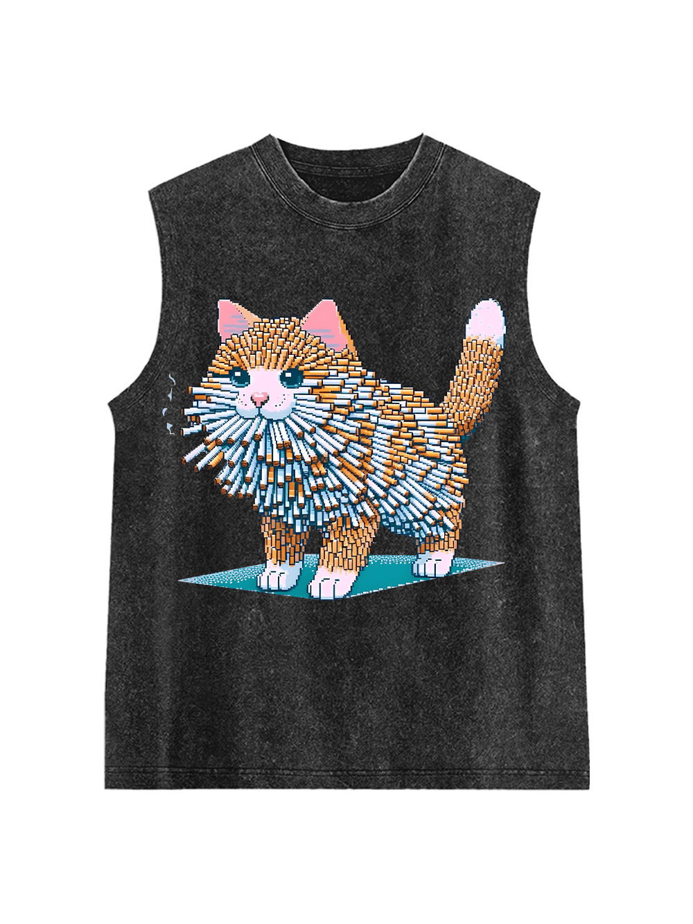 Cigarette Cat  Washed Tank Top