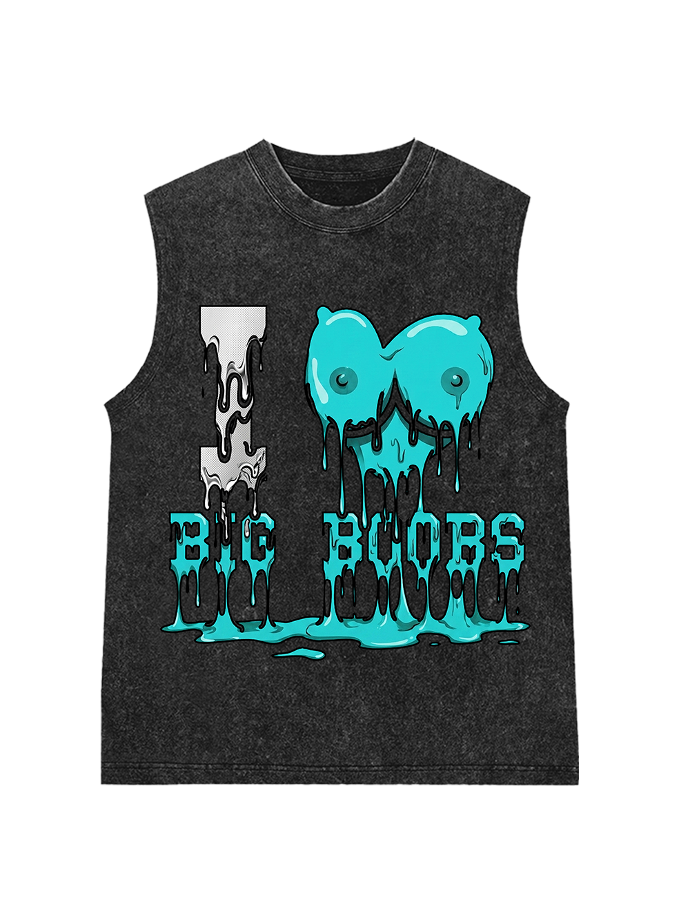 I LOVE BIG BOOBS WASHED TANK TOP