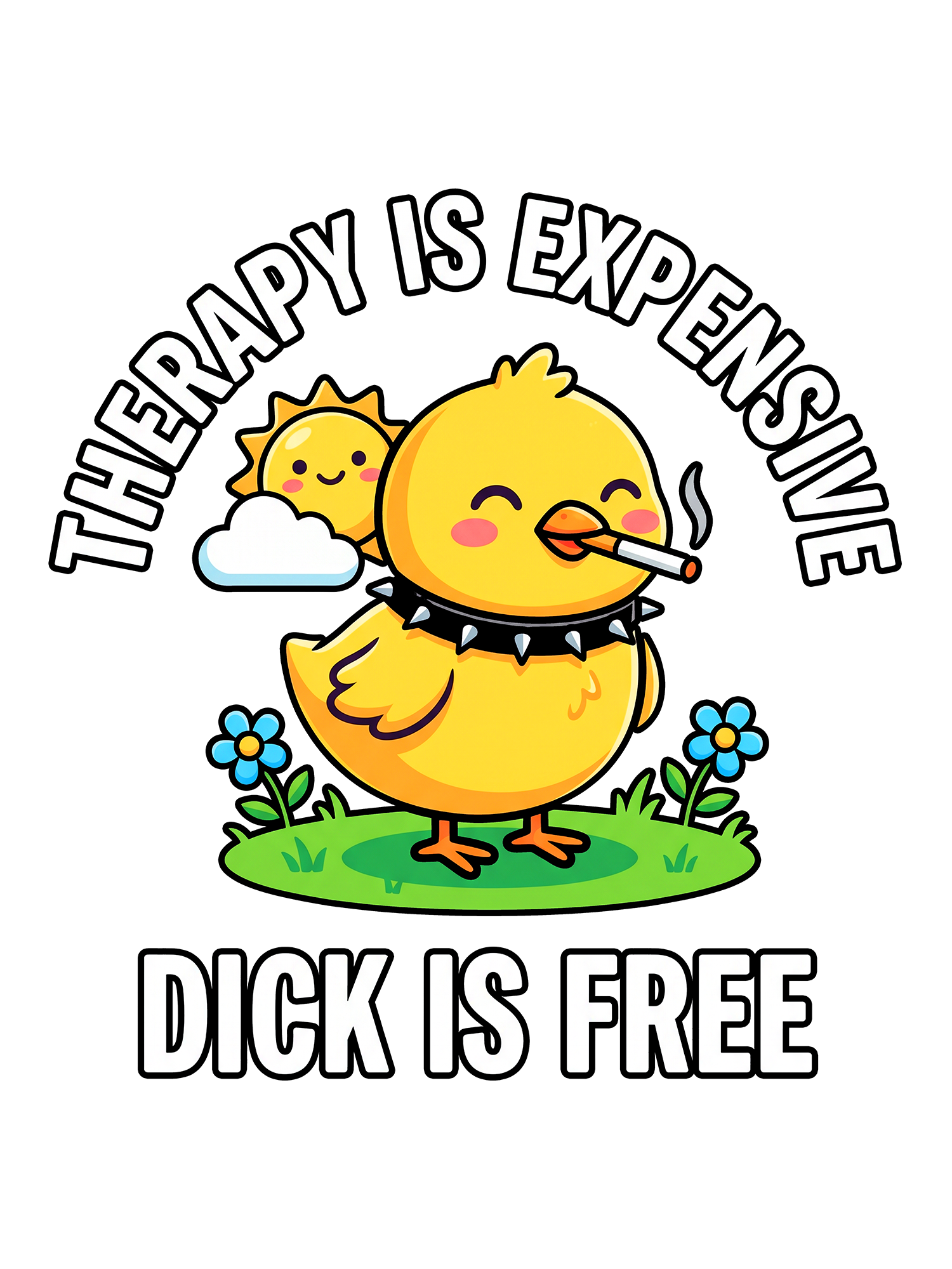 THERAPY IS EXPENSIVE DICK IS FREE WASHED TSHIRT